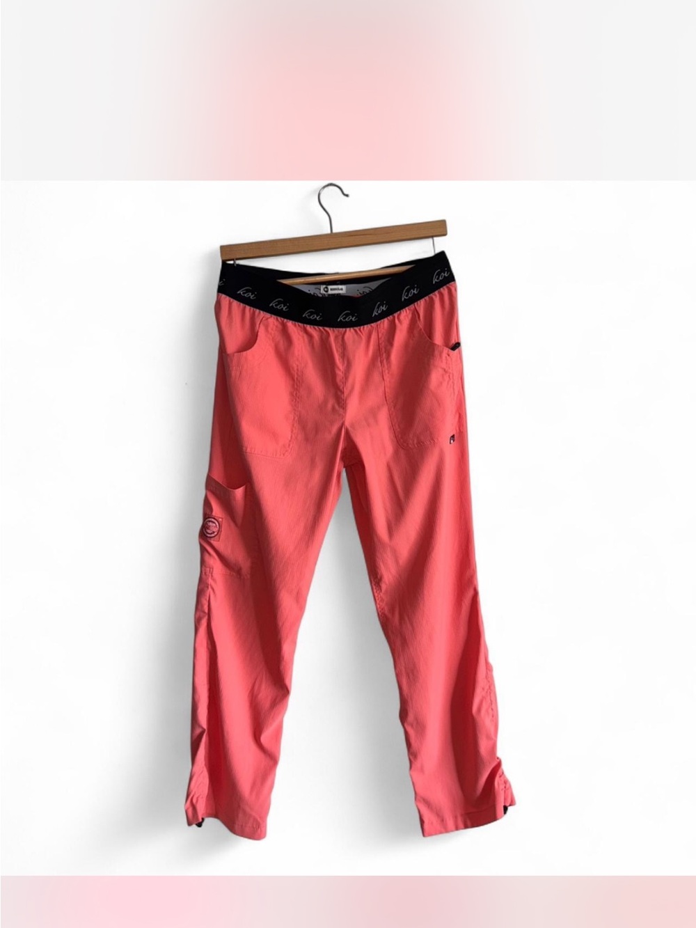 Koi Coral Pink  peach Elastic waist scrub pants medium super cute